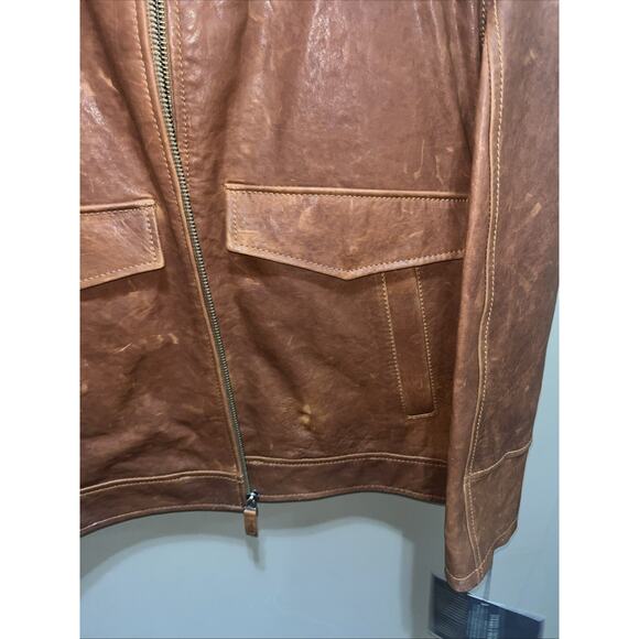 Daniel Cremieux Leather Sz Large Jacket Soft Lambskin Leather Tan 90’s VTG NWT - Picture 7 of 10